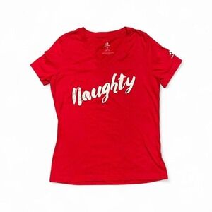 Y2K Graphic Holiday Christmas "Naughty" Converse Tee